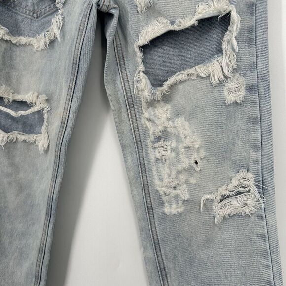 ONE By One Teaspoon Awesome Baggies Jeans Light Wash Ripped Mid Rise Size 26 - Picture 4 of 13